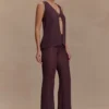 Malani Knit Top With Hardware – Chocolate