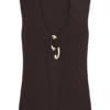 Malani Knit Top With Hardware – Chocolate