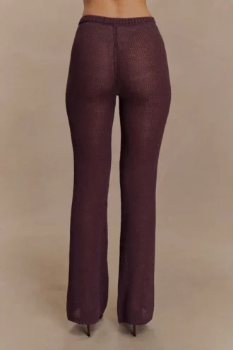 Malani Wide Leg Knit Pants – Chocolate