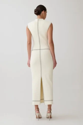 Malone Bandage Knit Midi Dress – Ivory