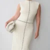 Malone Bandage Knit Midi Dress – Ivory