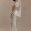 Mania Crochet Maxi Skirt With Hardware – Ivory