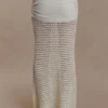 Mania Crochet Maxi Skirt With Hardware – Ivory