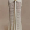 Mania Crochet Maxi Skirt With Hardware – Ivory