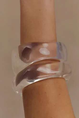 Marah Resin Bangle Set – Clear