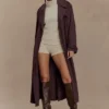 Marc Faux Suede Coat – Cocoa Chocolate
