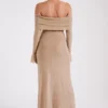 Marcel Off Shoulder Diamante Maxi Dress – Nude Marcel Off Shoulder Diamante Maxi Dress – Nude