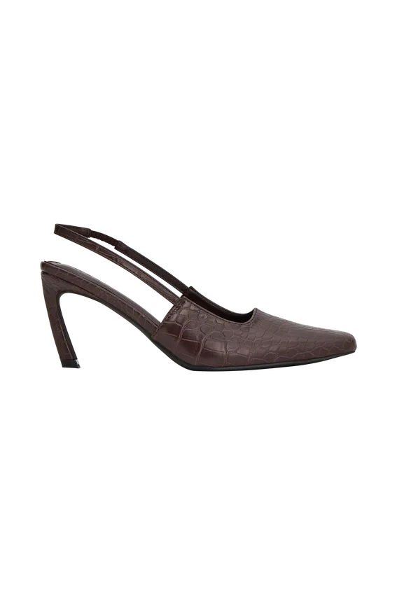 Maren Faux Leather Crocodile Heel – Chocolate Maren Faux Leather Crocodile Heel – Chocolate