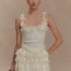 Margaret Lace Ruffle Mini Skort – Cream Margaret Lace Ruffle Mini Skort – Cream