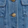 Marge Fitted Denim Short Sleeve Top – Classic Blue