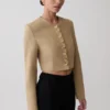 Marielle Button Up Cropped Jacket – Taupe Marielle Button Up Cropped Jacket – Taupe