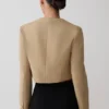 Marielle Button Up Cropped Jacket – Taupe Marielle Button Up Cropped Jacket – Taupe