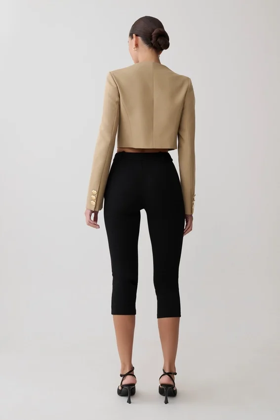 Marielle Button Up Cropped Jacket – Taupe Marielle Button Up Cropped Jacket – Taupe