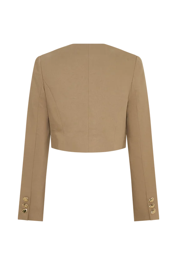 Marielle Button Up Cropped Jacket – Taupe Marielle Button Up Cropped Jacket – Taupe
