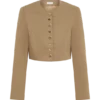 Marielle Button Up Cropped Jacket – Taupe Marielle Button Up Cropped Jacket – Taupe