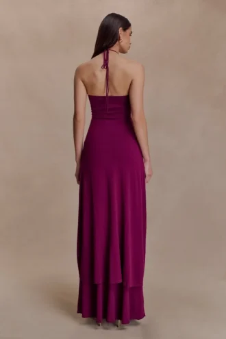 Marimae Long Knit Top – Plum