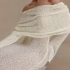 Marisol Off Shoulder Boucle Maxi Dress – Ivory