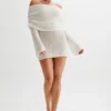 Marisol Off Shoulder Boucle Mini Dress – Ivory