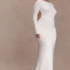 Marlene Slinky Low Back Maxi Dress – White Marlene Slinky Low Back Maxi Dress – White