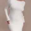 Marlene Slinky Low Back Maxi Dress – White Marlene Slinky Low Back Maxi Dress – White