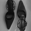 Marley Satin Pointed Heel – Black