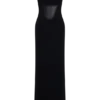 Marlon Crepe And Mesh Maxi Dress – Black