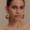 Marna Large Hoop Earrings With Stones – Gold Marna Large Hoop Earrings With Stones – Gold
