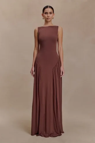 Marnie Modal Sleeveless Maxi Dress – Chocolate