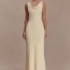 Marta Slinky Cowl Maxi Dress – Lemon