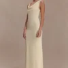 Marta Slinky Cowl Maxi Dress – Lemon