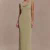 Marta Slinky Cowl Maxi Dress – Sage