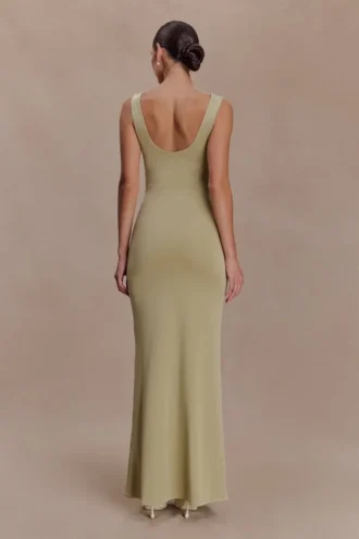 Marta Slinky Cowl Maxi Dress – Sage