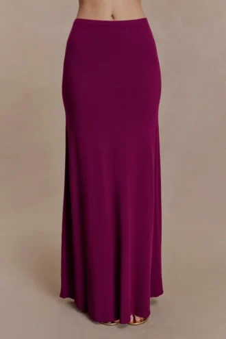 Martiena Knit Maxi Skirt – Plum