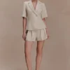 Martine Pleated Linen Short – Natural