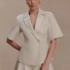 Martine Short Sleeve Linen Top – Natural