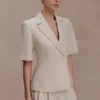 Martine Short Sleeve Linen Top – Natural