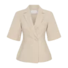 Martine Short Sleeve Linen Top – Natural
