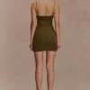 Maryk Mesh Mini Dress – Khaki