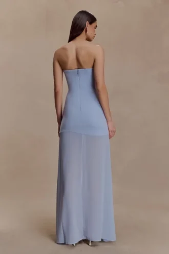 Mason Crepe And Chiffon Maxi Dress – Powder Blue