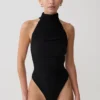 Matilda Ruched Mesh Bodysuit – Black Matilda Ruched Mesh Bodysuit – Black