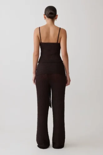 Mattais Boucle Knit Pants – Dark Chocolate
