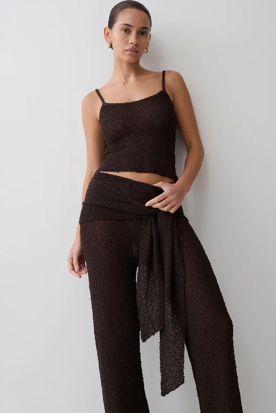 Mattais Boucle Knit Pants – Dark Chocolate Mattais Boucle Knit Pants – Dark Chocolate