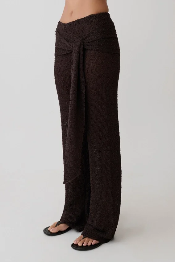 Mattais Boucle Knit Pants – Dark Chocolate Mattais Boucle Knit Pants – Dark Chocolate