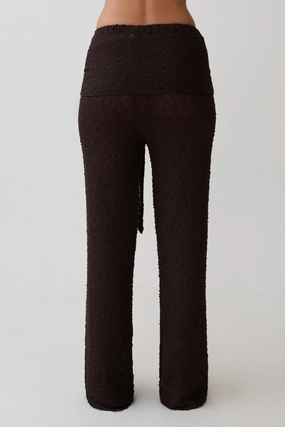 Mattais Boucle Knit Pants – Dark Chocolate Mattais Boucle Knit Pants – Dark Chocolate