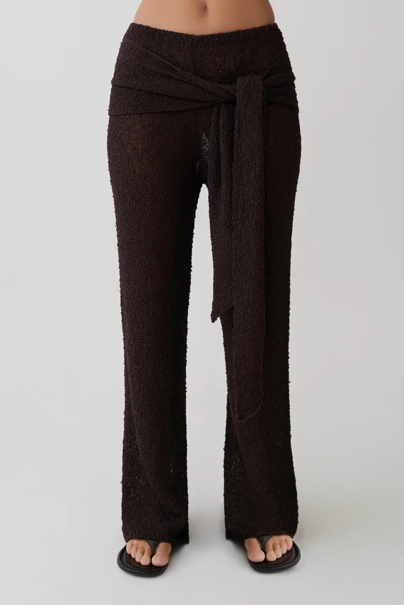 Mattais Boucle Knit Pants – Dark Chocolate Mattais Boucle Knit Pants – Dark Chocolate