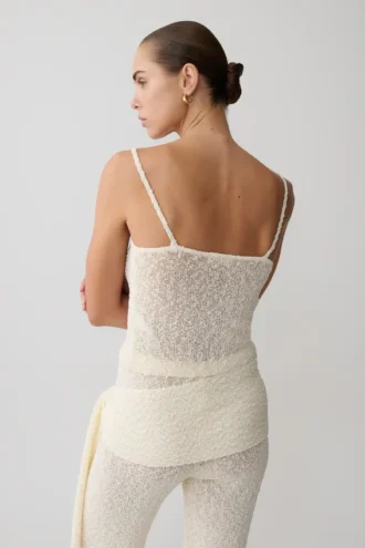 Mattais Boucle Knit Top – Ivory