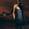 Mattea Diamante Mini Dress With Scarf – Navy Mattea Diamante Mini Dress With Scarf – Navy