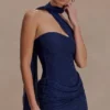 Mattea Diamante Mini Dress With Scarf – Navy Mattea Diamante Mini Dress With Scarf – Navy