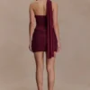 Mattea Diamante Mini Dress With Scarf – Plum Mattea Diamante Mini Dress With Scarf – Plum