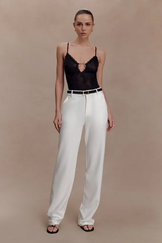 Maude Crepe Straight Leg Pants – Ivory Maude Crepe Straight Leg Pants – Ivory